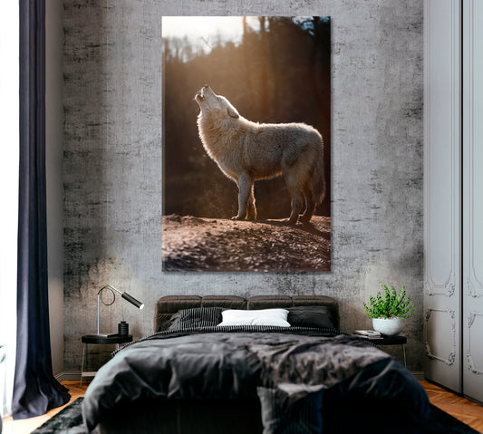 Arctic Wolf  in Forest Canvas Print ArtLexy 1 Panel 16"x24" inches 