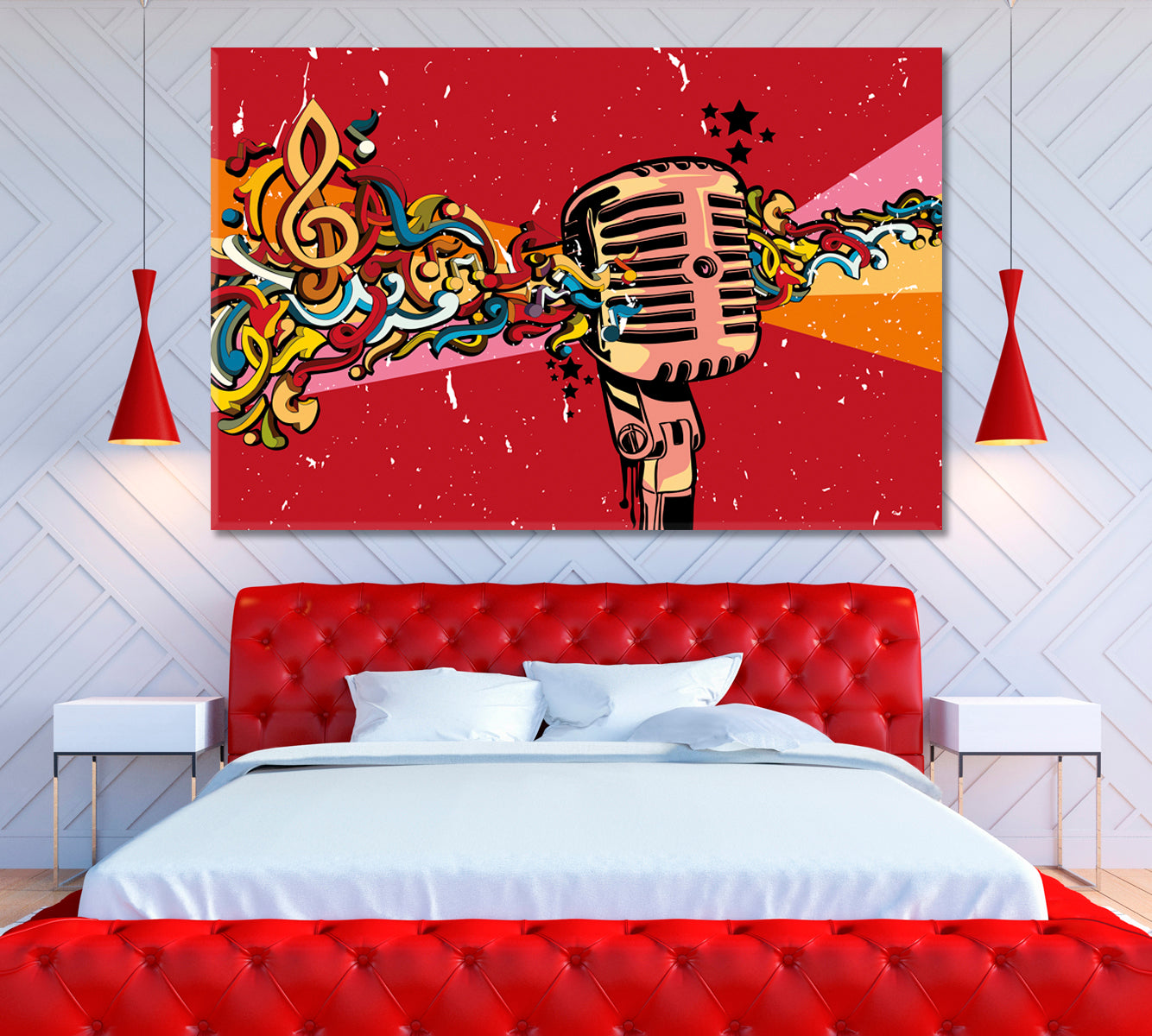 Vintage Microphone Canvas Print ArtLexy 1 Panel 24"x16" inches 