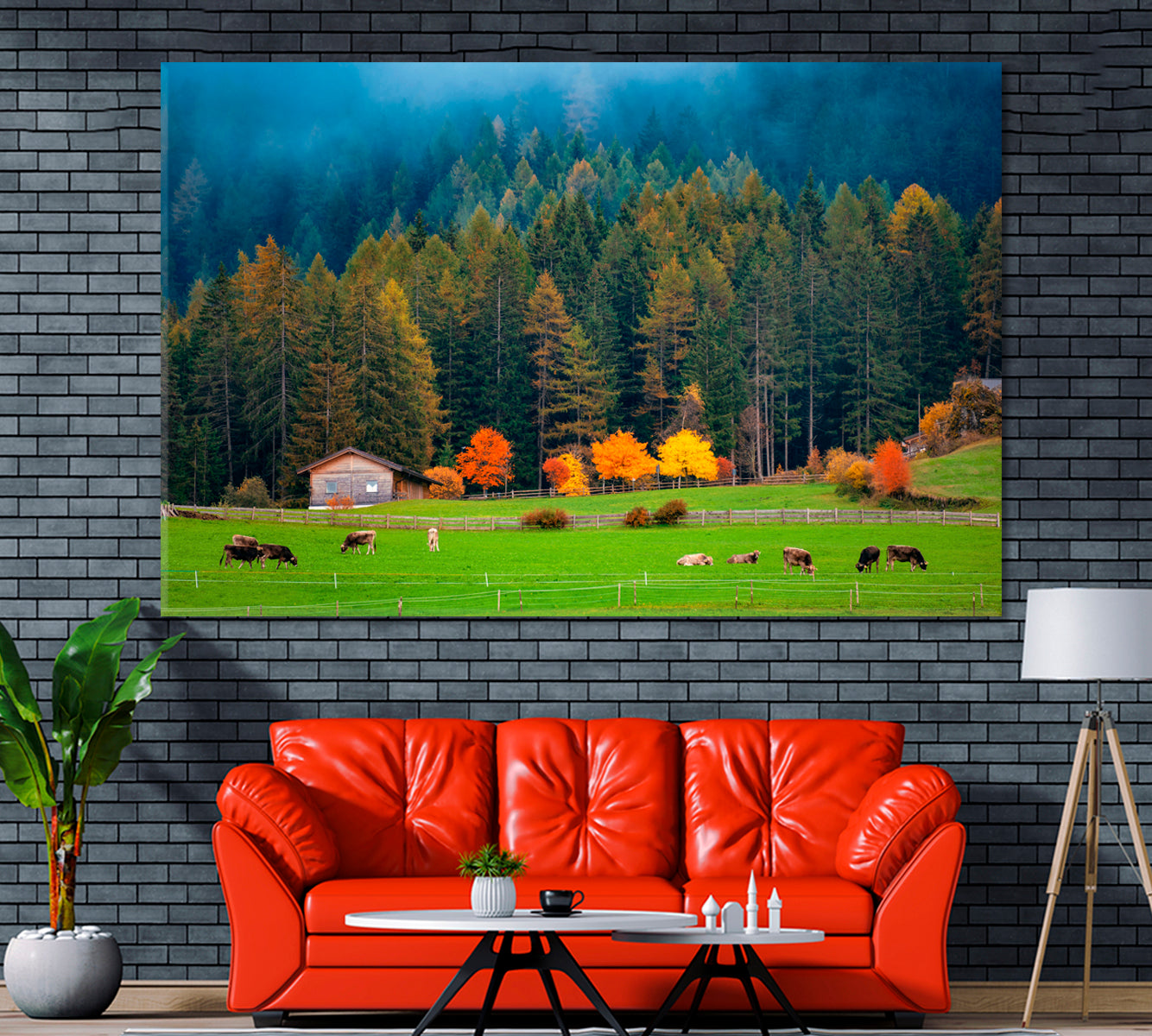 Dolomites Landscape in Northern Italy Canvas Print ArtLexy 1 Panel 24"x16" inches 