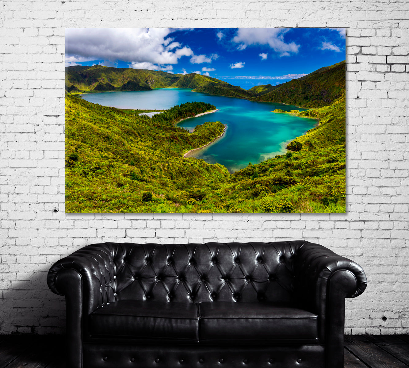 Lagoa do Fogo Lake Azores Portugal Canvas Print ArtLexy 1 Panel 24"x16" inches 