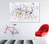 Abstract Watercolour Splashes and Drips Canvas Print ArtLexy 1 Panel 24"x16" inches 