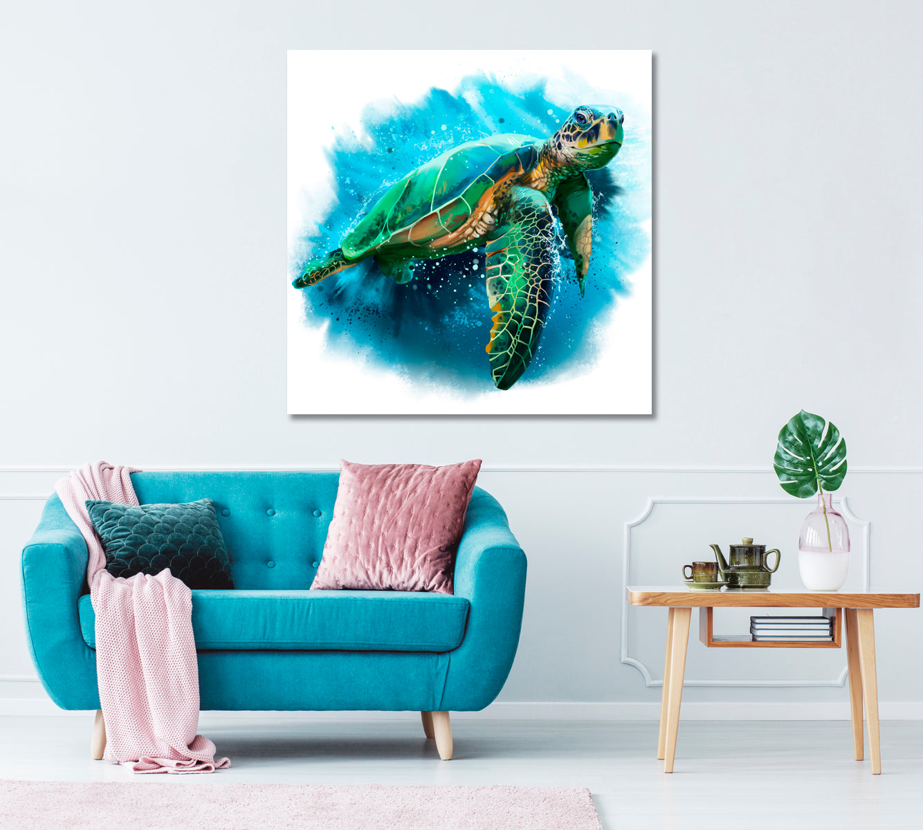 Big Sea Turtle Canvas Print ArtLexy   