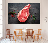 Raw Cowboy Steak Canvas Print ArtLexy 1 Panel 24"x16" inches 