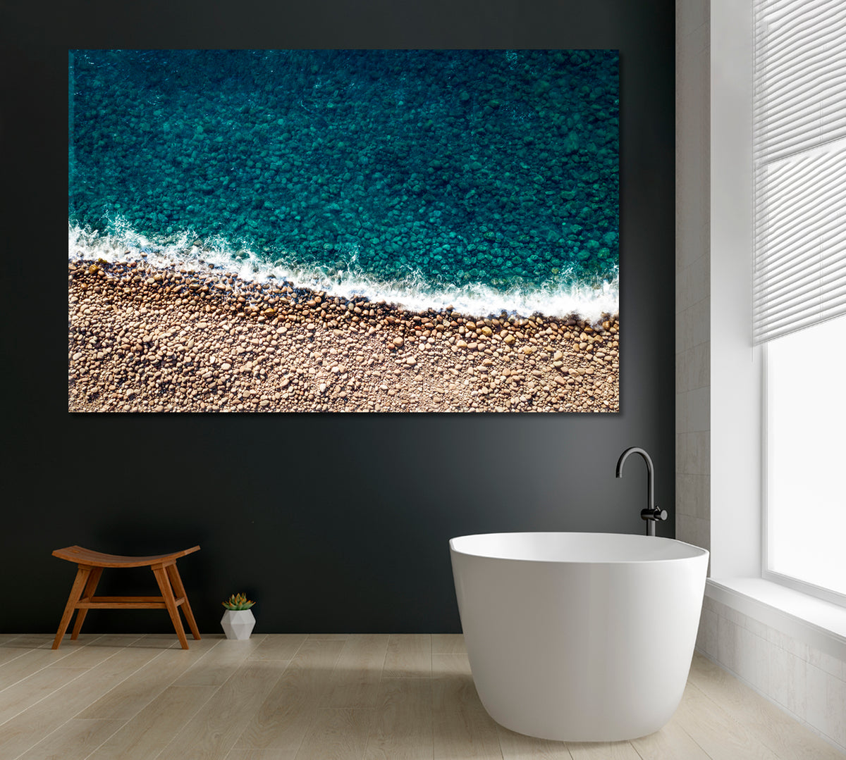 Beautiful Ocean Beach Canvas Print ArtLexy 1 Panel 24"x16" inches 