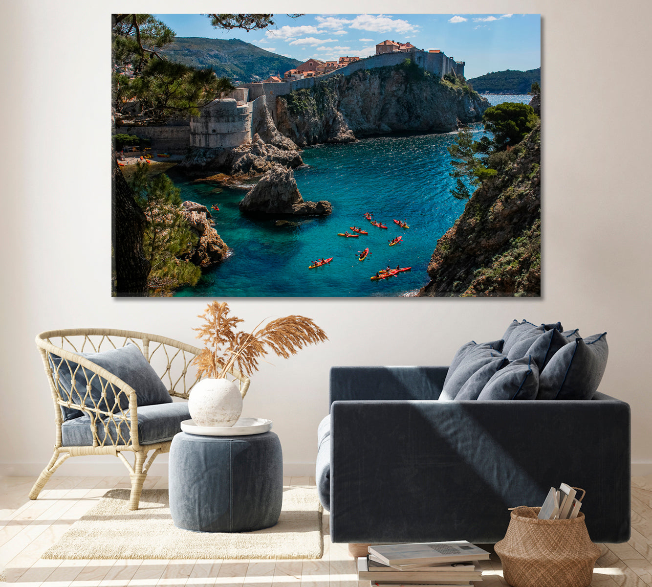 Dubrovnik West Harbor Canvas Print ArtLexy 1 Panel 24"x16" inches 