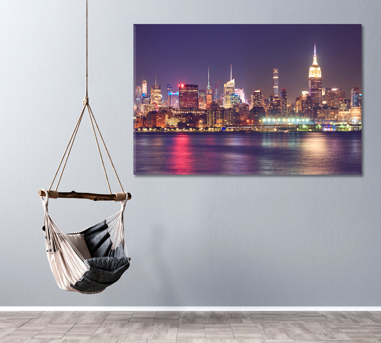 New York City Skyline Canvas Print ArtLexy 1 Panel 24"x16" inches 