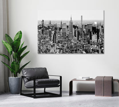 Top view New York Cityscape in Black And White Canvas Print ArtLexy   