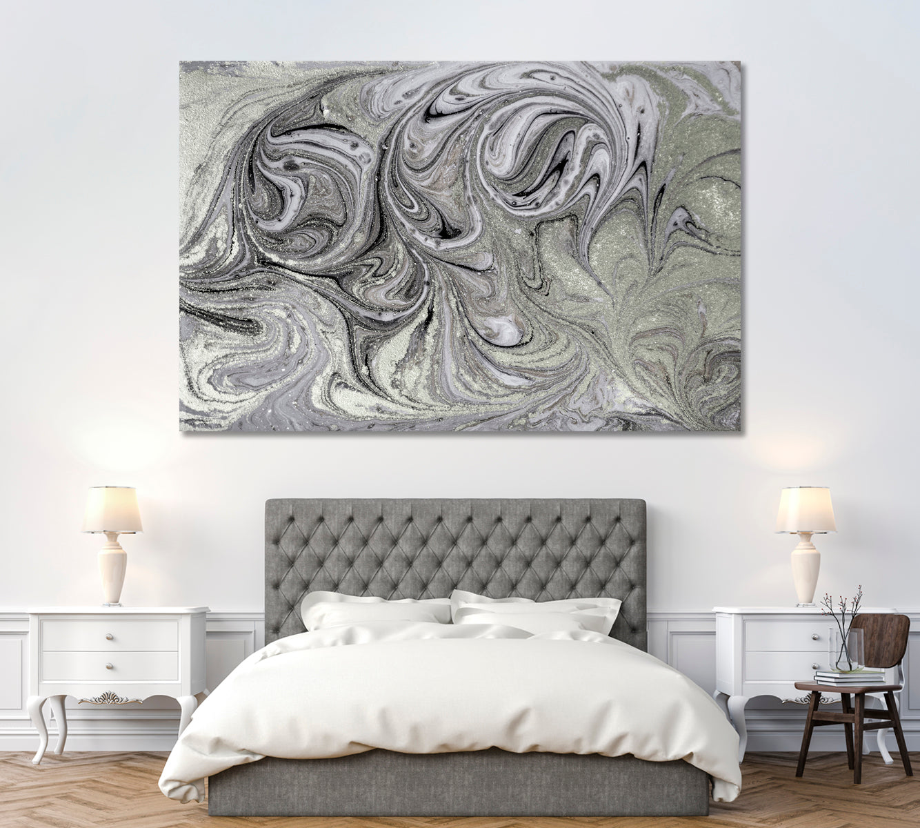 Marble Abstract Acrylic Pattern Canvas Print ArtLexy 1 Panel 24"x16" inches 