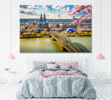 Cologne in Spring Germany Canvas Print ArtLexy 1 Panel 24"x16" inches 