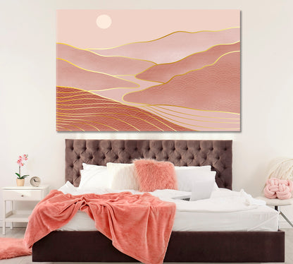 Abstract Minimalist Mountain Landscape Canvas Print ArtLexy 1 Panel 24"x16" inches 