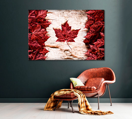 Flag of Canada from Maple Leaves Canvas Print ArtLexy   