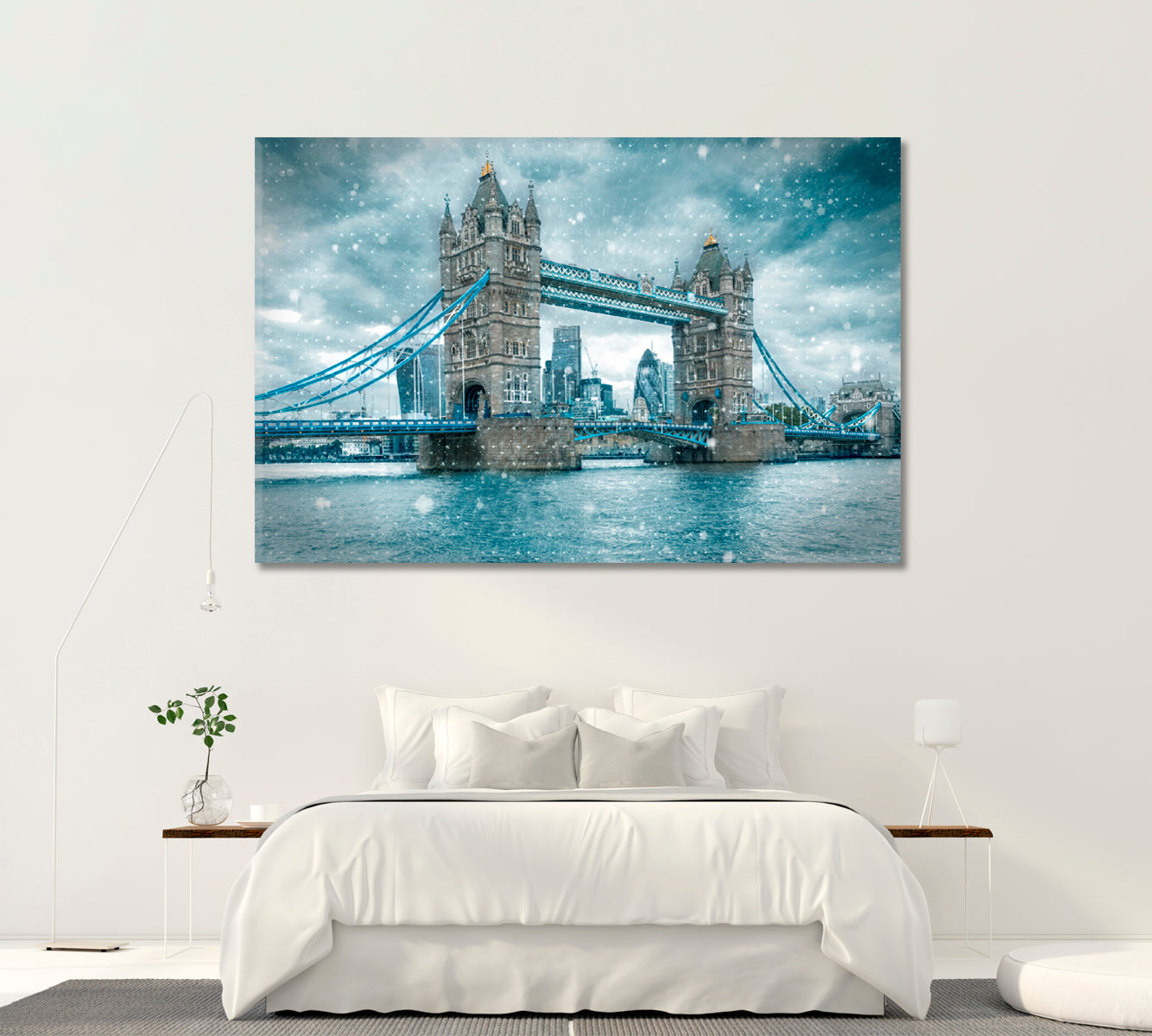 London Tower Bridge in Winter Canvas Print ArtLexy 1 Panel 24"x16" inches 