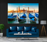 Gondola on Grand Canal Venice Italy Canvas Print ArtLexy 1 Panel 24"x16" inches 