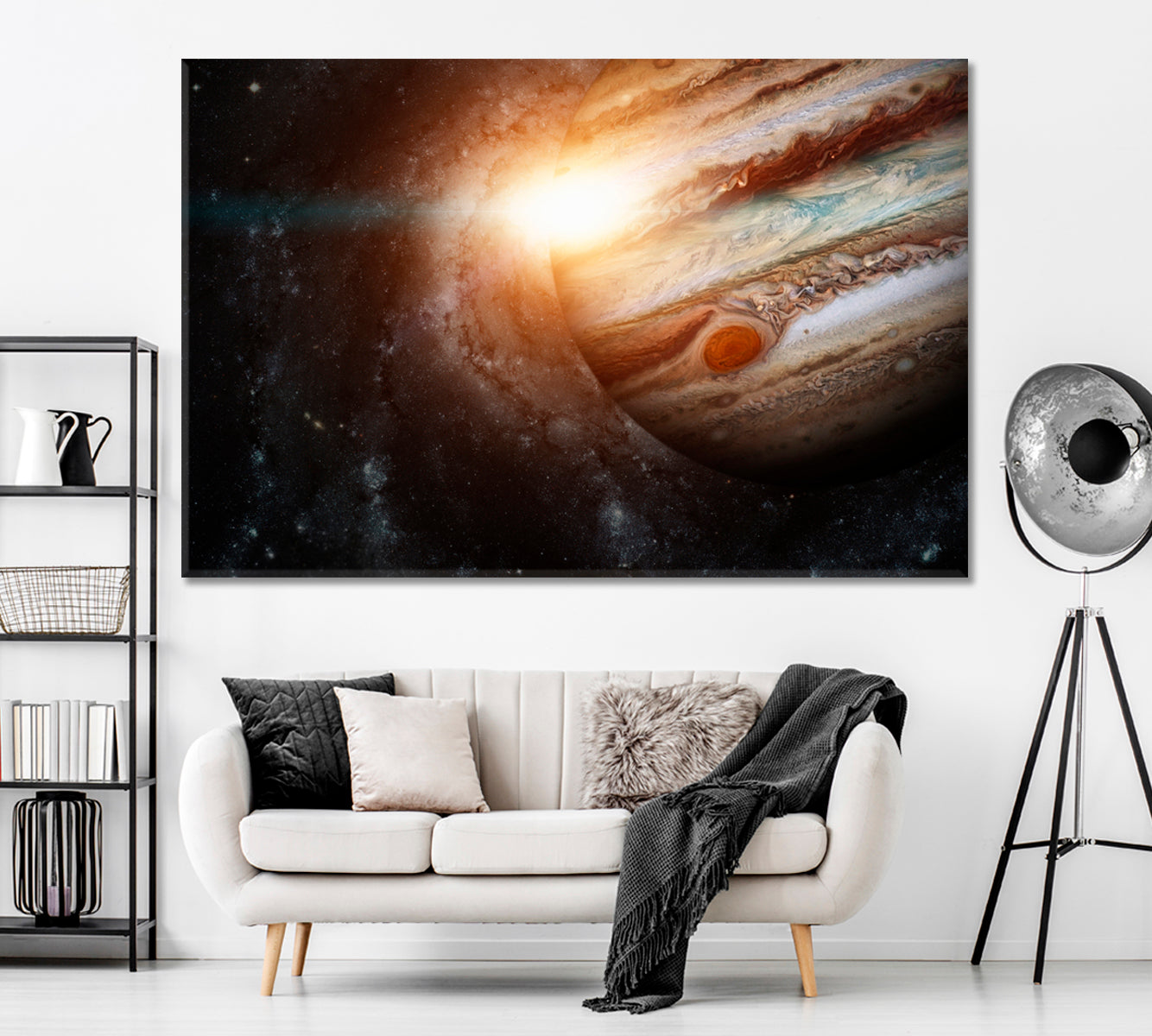 Solar System - Jupiter Canvas Print ArtLexy 1 Panel 24"x16" inches 