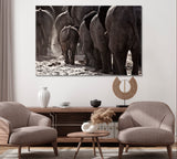 Herd of Elephants Canvas Print ArtLexy 1 Panel 24"x16" inches 