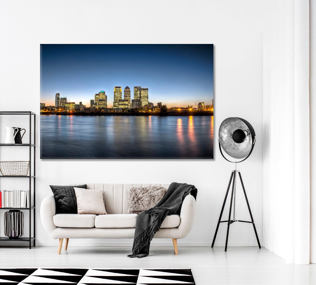 Canary Wharf Financial District London Canvas Print ArtLexy 1 Panel 24"x16" inches 