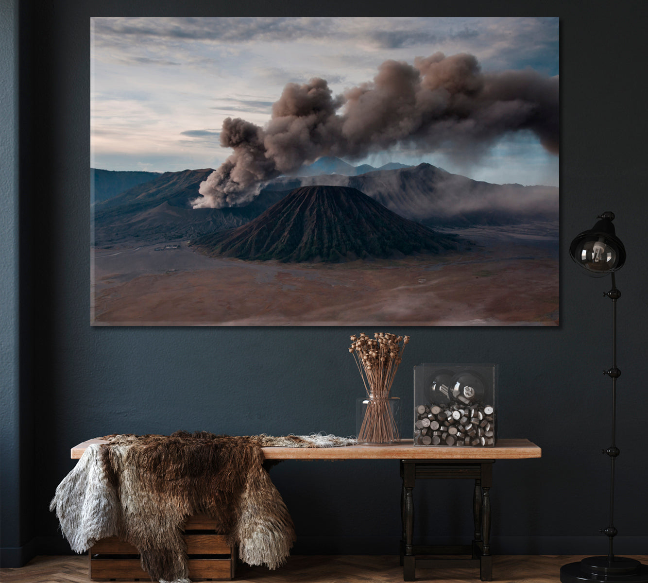 Mount Bromo Eruption Java Indonesia Canvas Print ArtLexy 1 Panel 24"x16" inches 