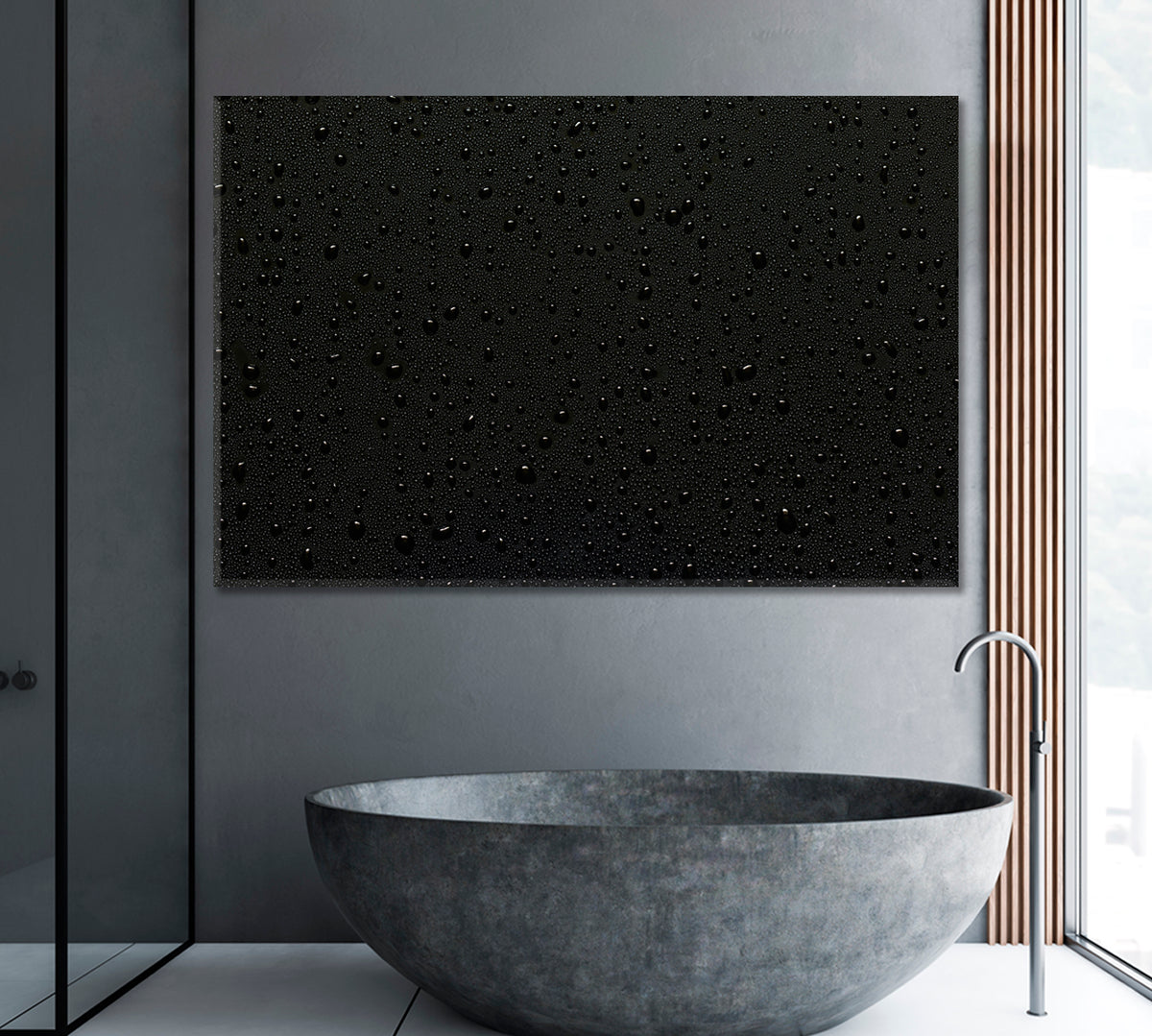 Water Droplets Canvas Print ArtLexy 1 Panel 24"x16" inches 