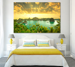 Exotic Landscape Halong Bay Vietnam Canvas Print ArtLexy 1 Panel 24"x16" inches 