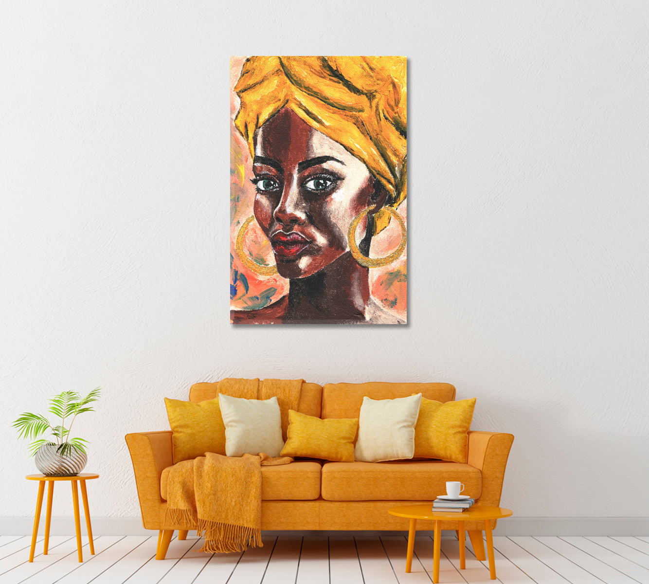 African Woman in Turban Canvas Print ArtLexy   