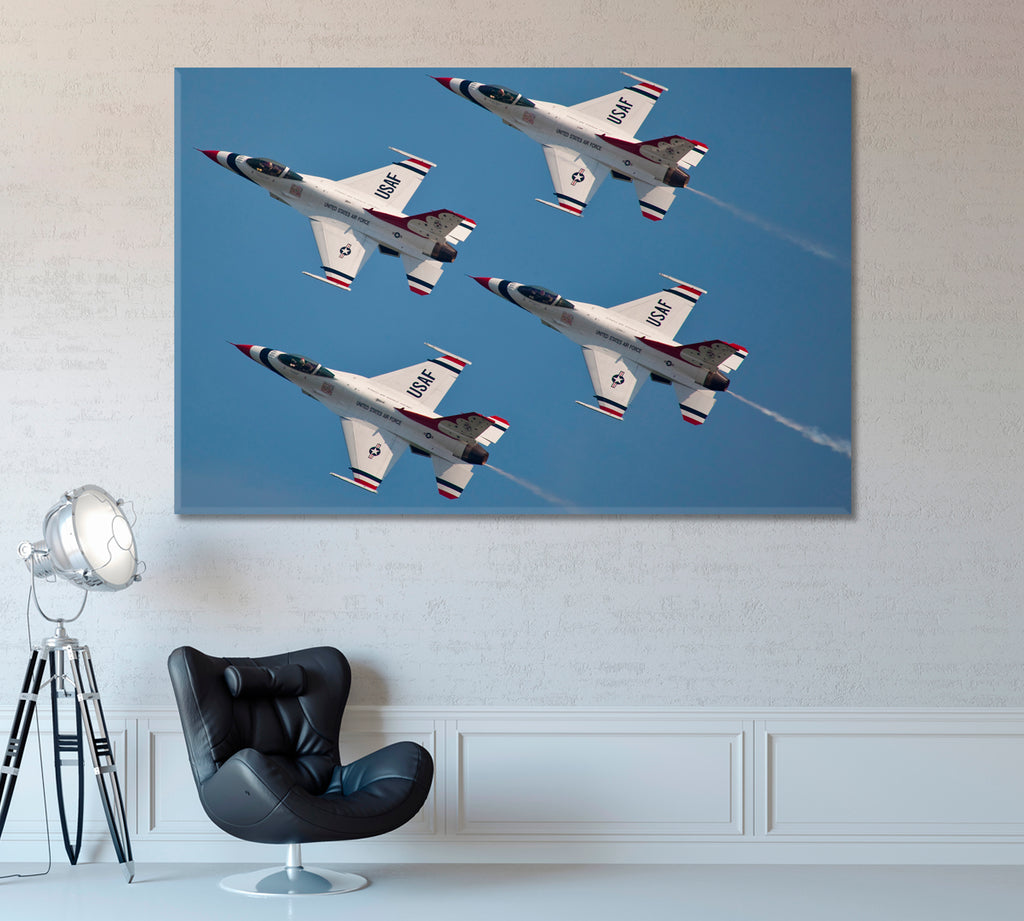 F-16 Fighting Falcon Jets Canvas Print ArtLexy 1 Panel 24"x16" inches 