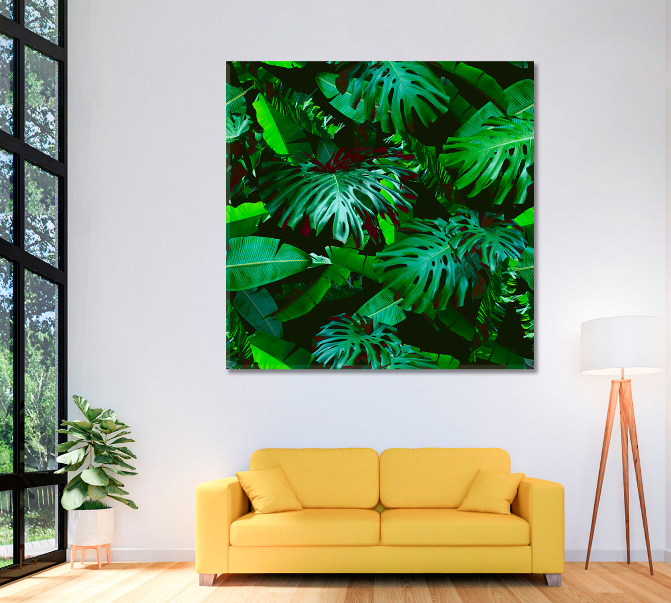 Green Tropical Palm Leaves Canvas Print ArtLexy   