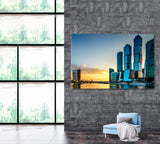 Moscow City Skyscrapers Canvas Print ArtLexy 1 Panel 24"x16" inches 