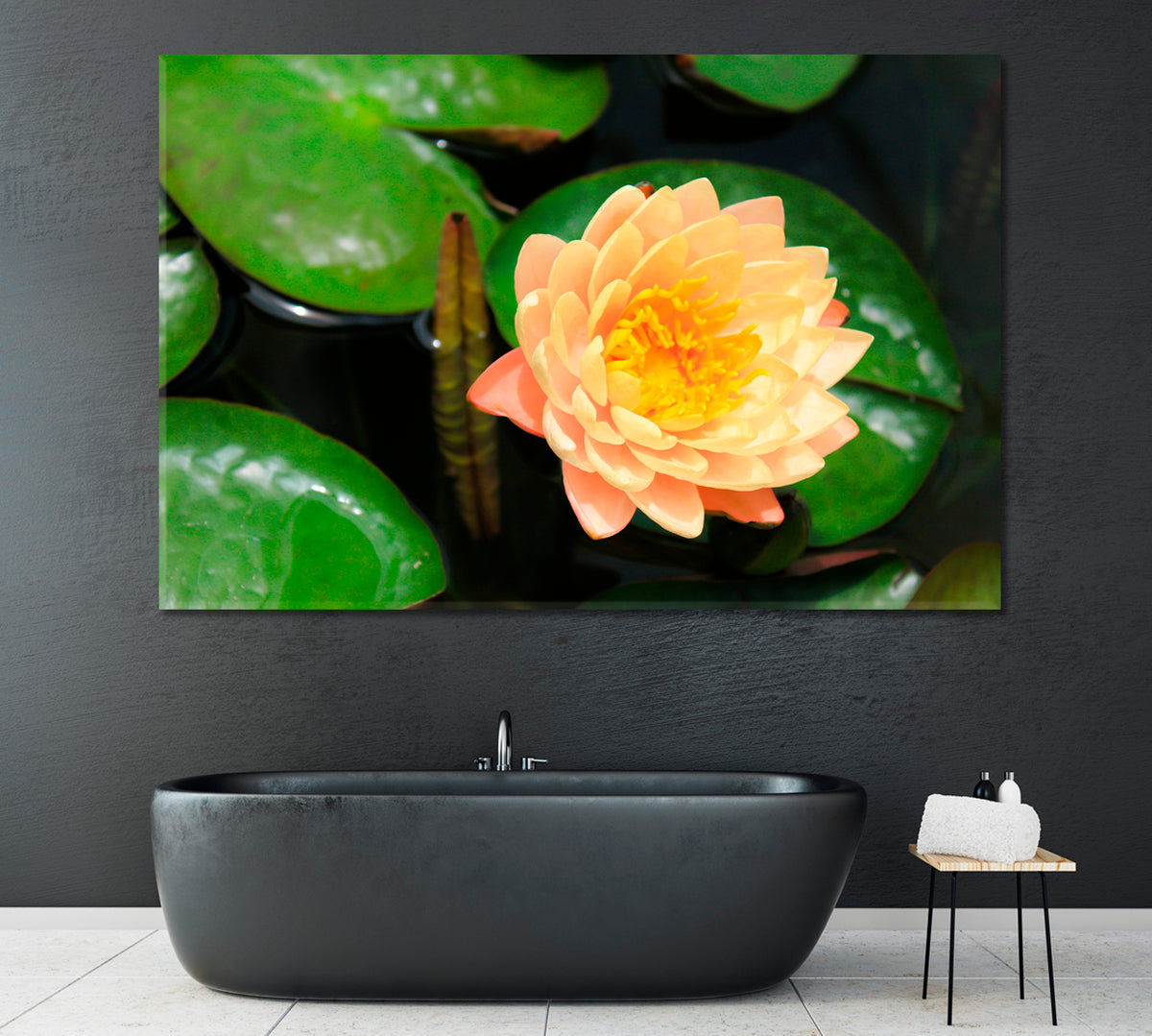 Orange Water Lily Canvas Print ArtLexy 1 Panel 24"x16" inches 