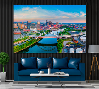 Downtown Nashville, Tennessee Cityscape Canvas Print ArtLexy 1 Panel 24"x16" inches 