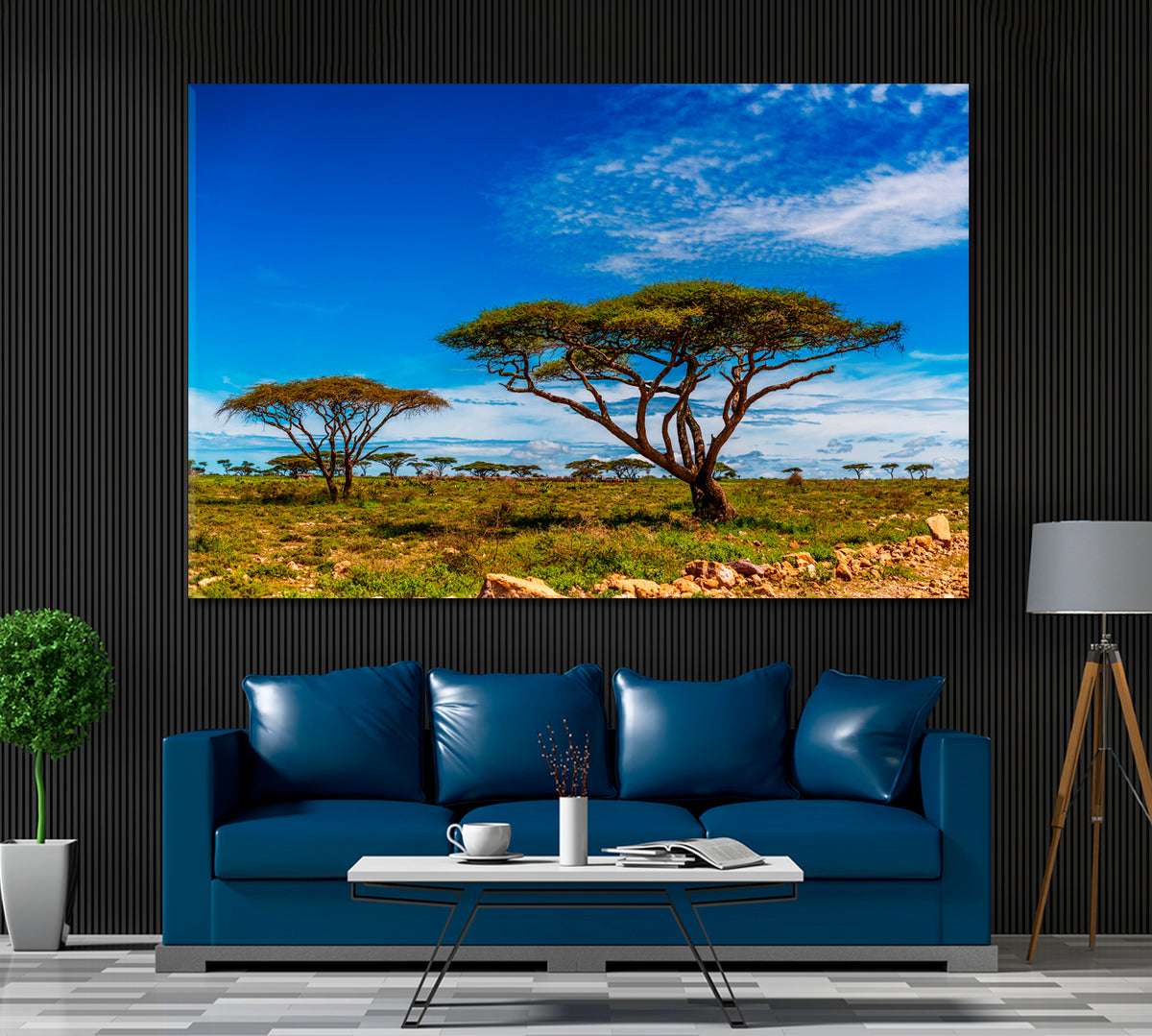Ngorongoro Conservation Area. African Landscape Canvas Print ArtLexy 1 Panel 24"x16" inches 