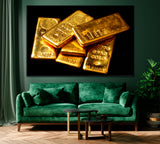 Gold Bars Canvas Print ArtLexy 1 Panel 24"x16" inches 