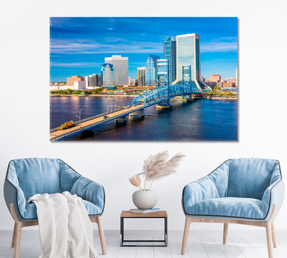 Jacksonville Skyline Florida USA Canvas Print ArtLexy   