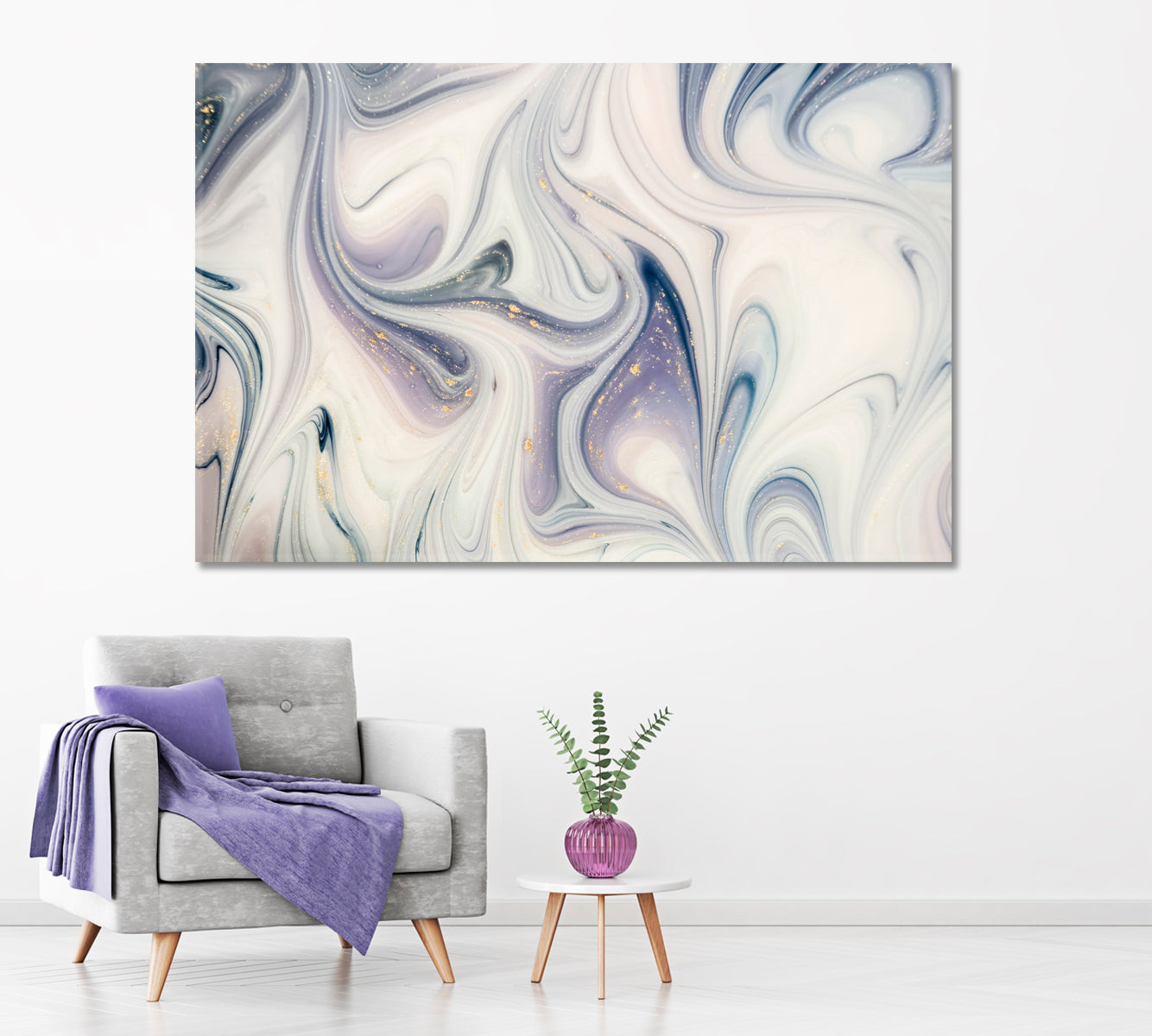 Luxury Swirl Marble Canvas Print ArtLexy 1 Panel 24"x16" inches 