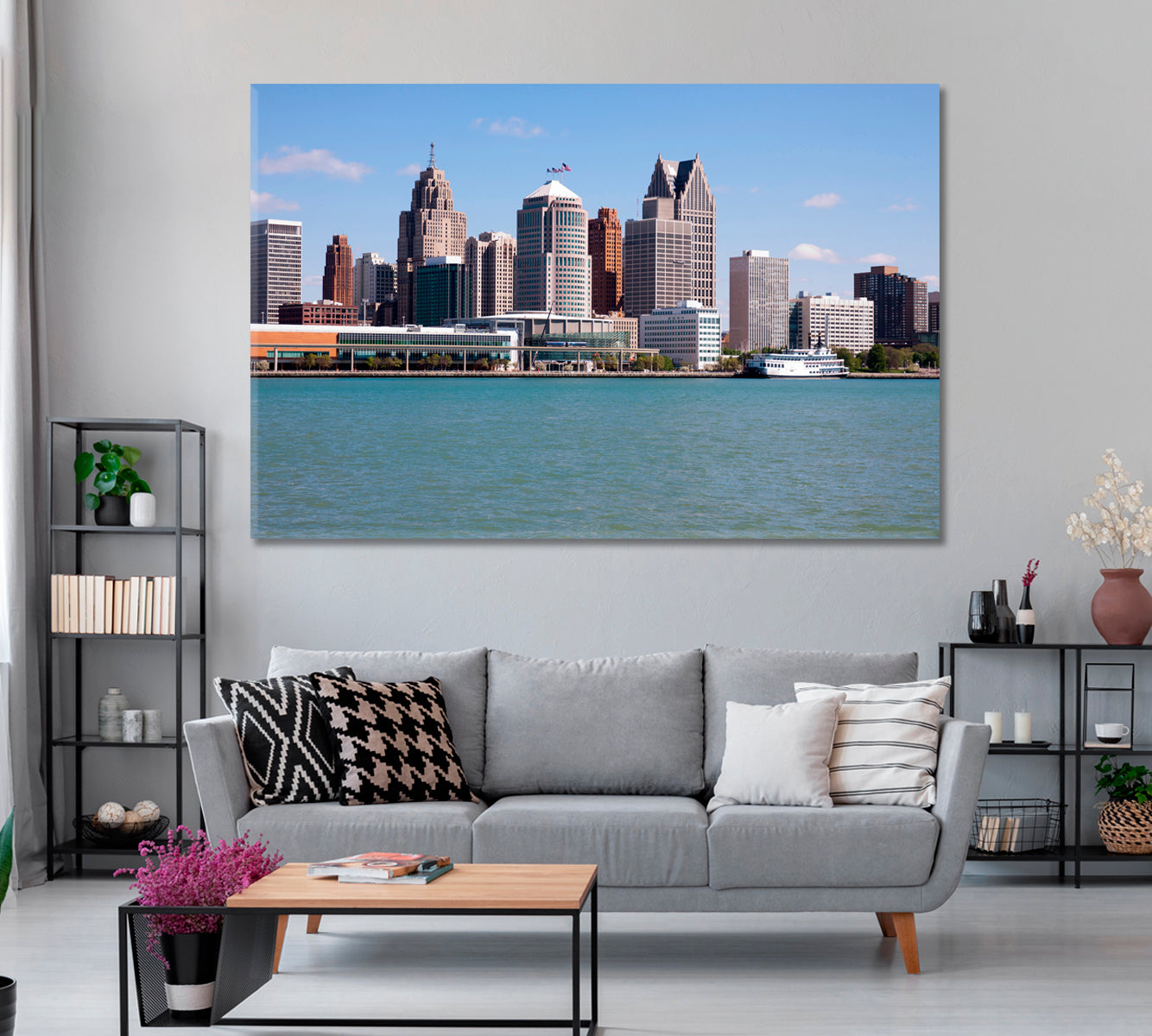 Detroit Skyline Canvas Print ArtLexy   