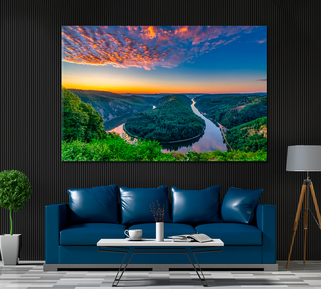Saar River Valley South Germany Canvas Print ArtLexy 1 Panel 24"x16" inches 