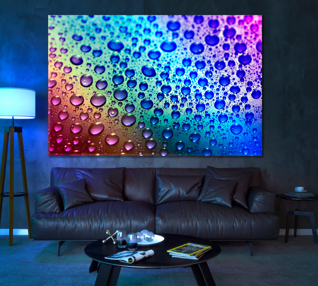 Colorful Water Drops Canvas Print ArtLexy 1 Panel 24"x16" inches 