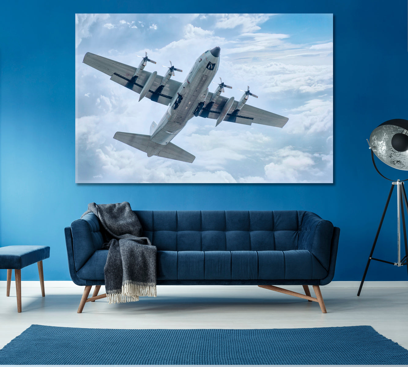 Lockheed C-130 Hercules Military Transport Aircraft Canvas Print ArtLexy 1 Panel 24"x16" inches 