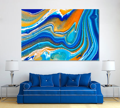 Abstract Liquid Ripples of Agate Canvas Print ArtLexy 1 Panel 24"x16" inches 