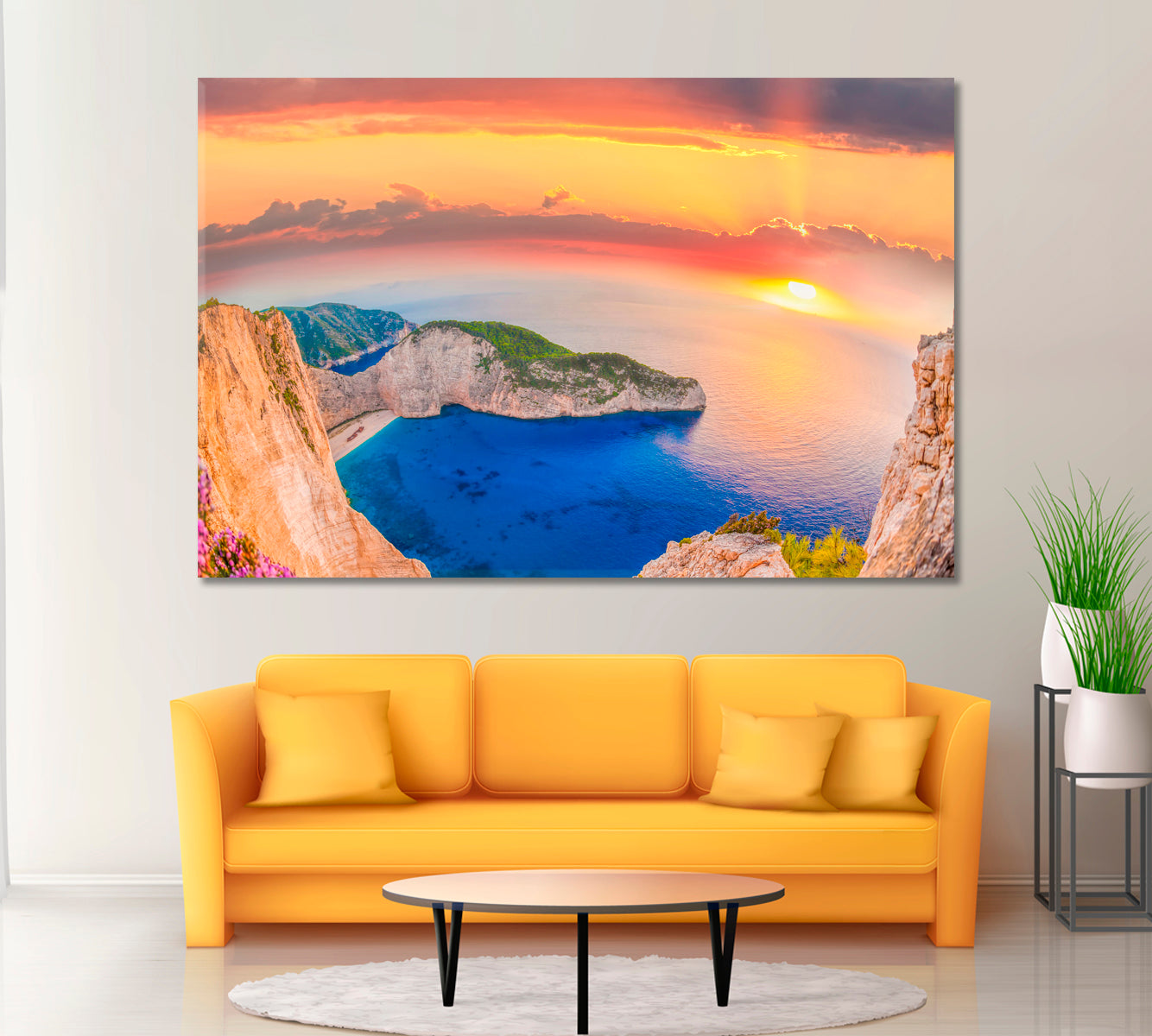 Navagio Beach Zakynthos Island Greece Canvas Print ArtLexy 1 Panel 24"x16" inches 
