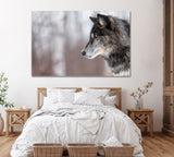Grey Wolf Canvas Print ArtLexy 1 Panel 24"x16" inches 