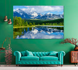 Altai Mountains with Lake Canvas Print ArtLexy 1 Panel 24"x16" inches 