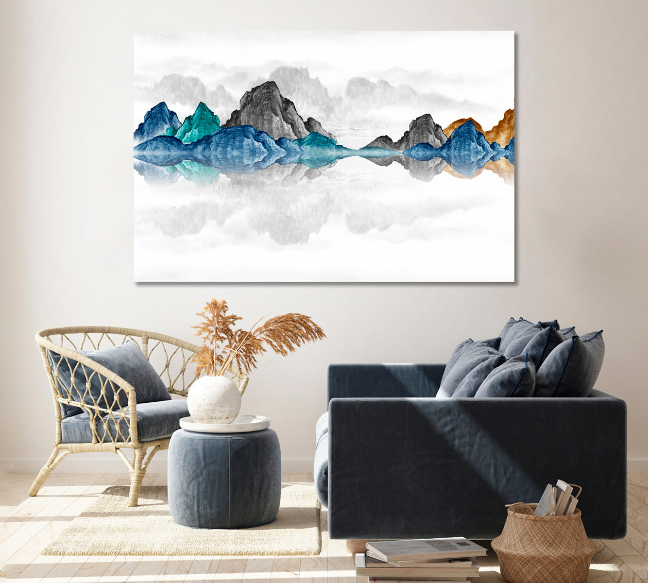 Colorful Mountain Landscape Canvas Print ArtLexy 1 Panel 24"x16" inches 