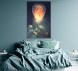 Man Flies on Balloon with Stars Inside Canvas Print ArtLexy 1 Panel 16"x24" inches 