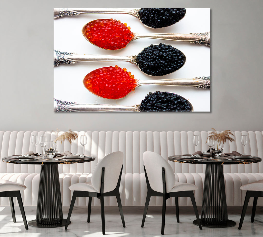 Red and Black Caviar Canvas Print ArtLexy 1 Panel 24"x16" inches 