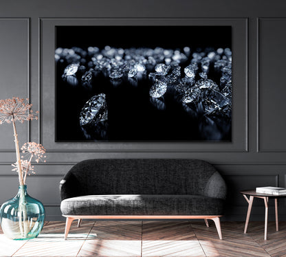 Diamonds in Black and White Canvas Print ArtLexy 1 Panel 24"x16" inches 