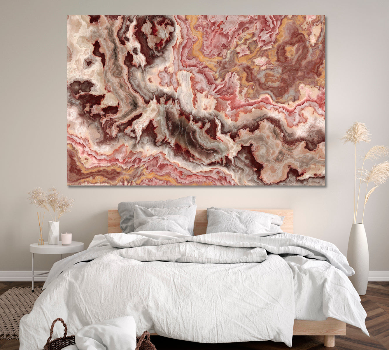 Abstract Brown Marble Canvas Print ArtLexy 1 Panel 24"x16" inches 