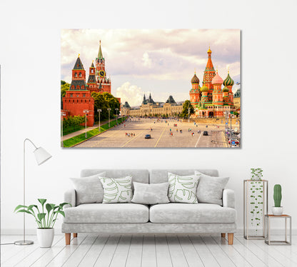 Kremlin and St Basil's Cathedral Moscow Canvas Print ArtLexy 1 Panel 24"x16" inches 