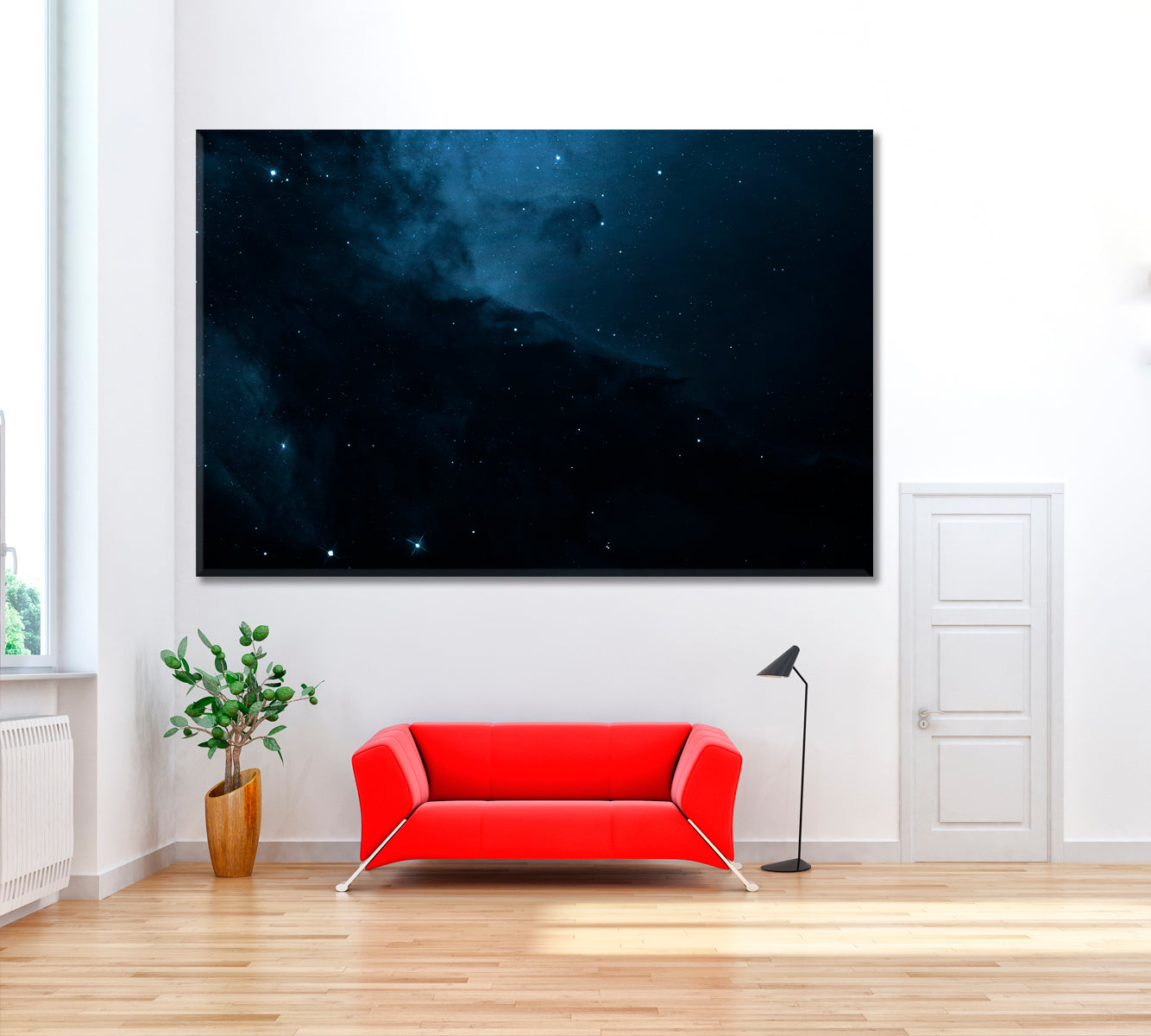 Starfield in Deep Space Canvas Print ArtLexy 1 Panel 24"x16" inches 