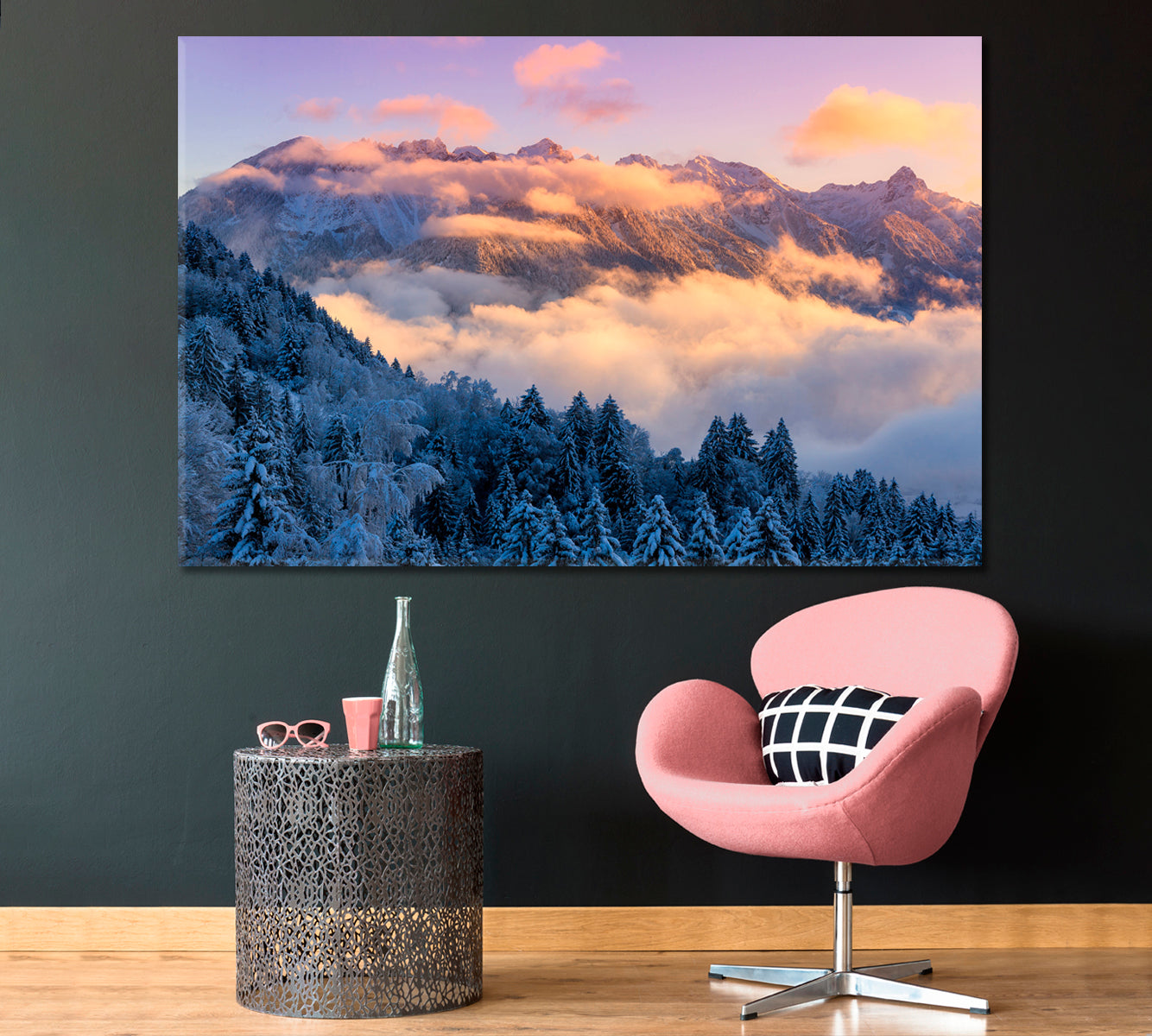 Mountains of Brandnertal Austria Canvas Print ArtLexy 1 Panel 24"x16" inches 
