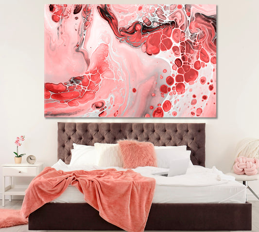 Abstract Trendy Fluid Marble Waves Canvas Print ArtLexy 1 Panel 24"x16" inches 